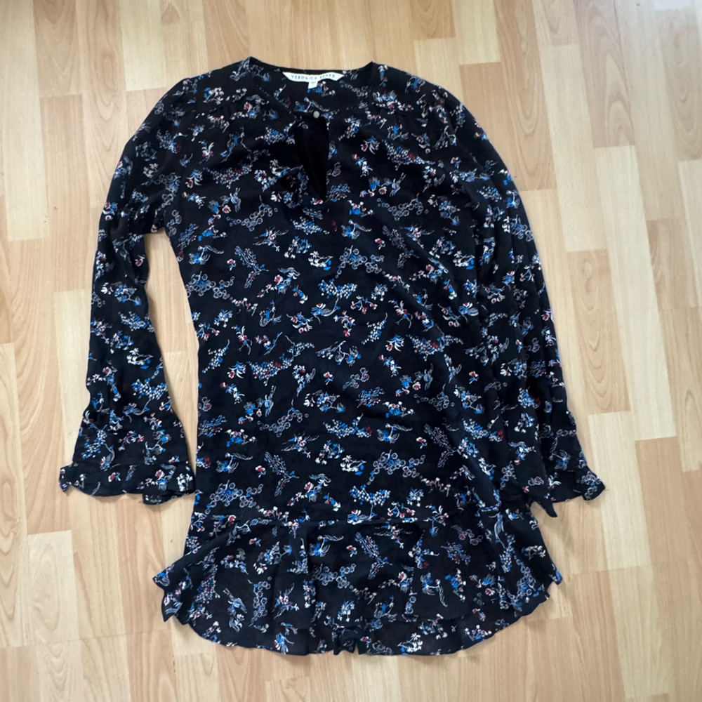 Veronica Beard Black Floral Dress